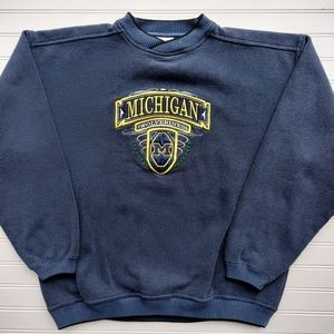 Vintage University Of Michigan Wolverines Embroidered Crewneck Sweatshirt